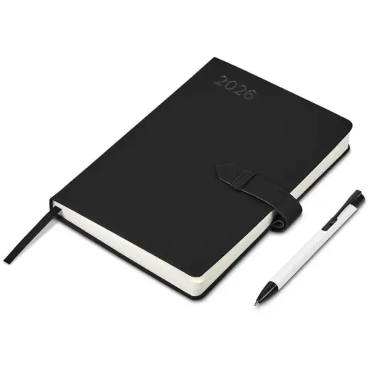 Altitude Enterprise A5 2026 Diary & Zeta Pen Set Solid White